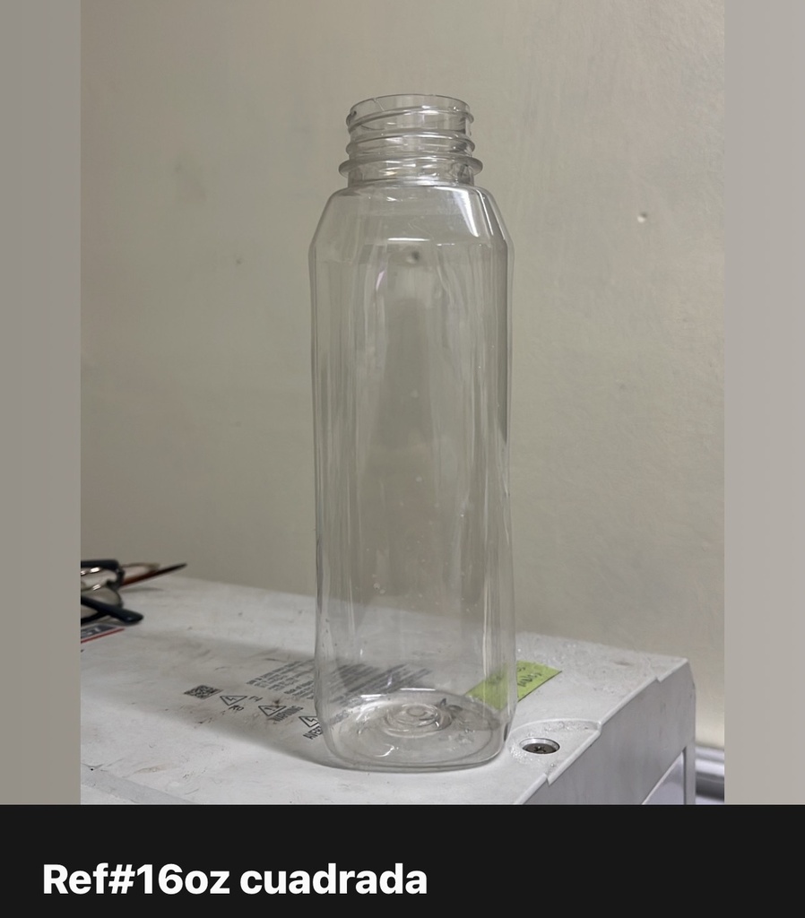 Botella de 16 onzas Cuadrada (Clear)