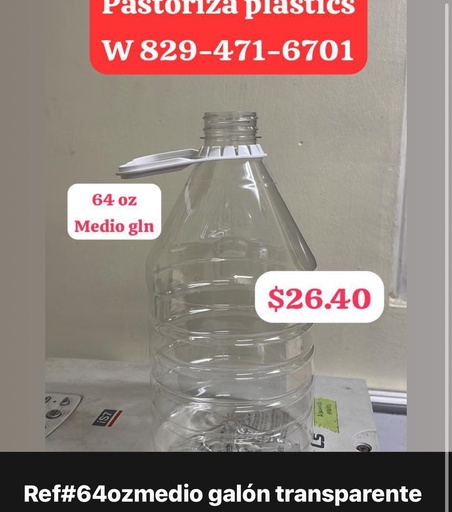 [0164] Medio Galón Pet de 64 onzas (Clear)